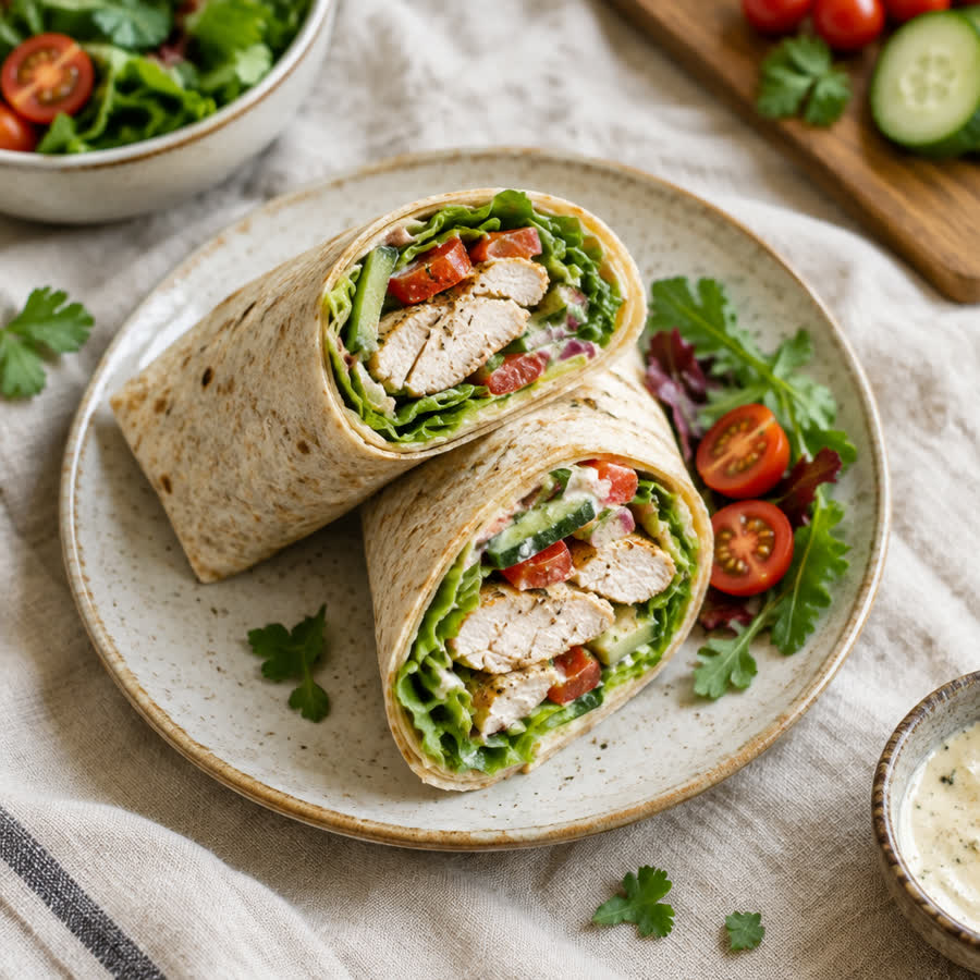 Quick Chicken Musakhan Wraps